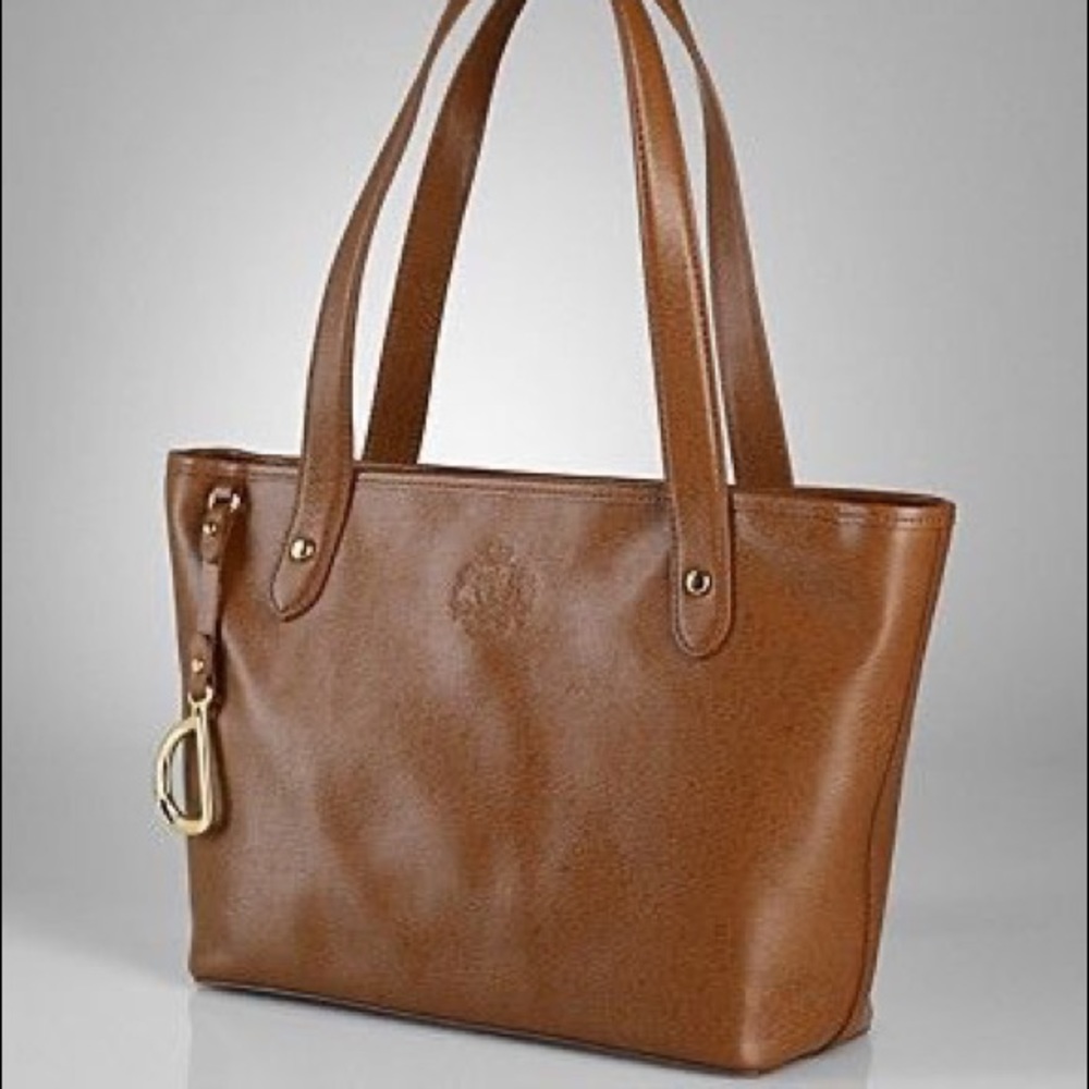New Ralph Lauren Newbury Tote Brown Leather